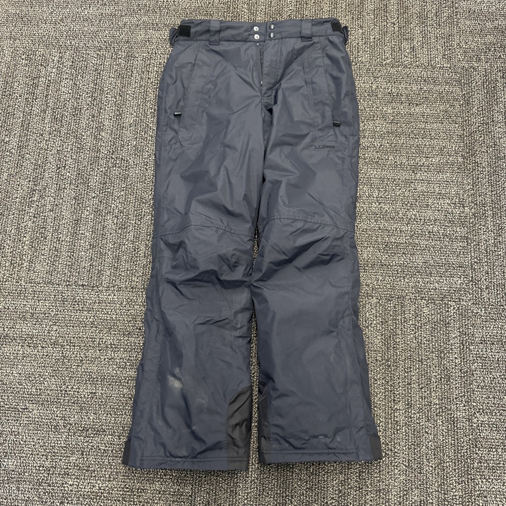 L.L.Bean Snow Pants Mens Small Black Insulated With Ski Zip Pockets
